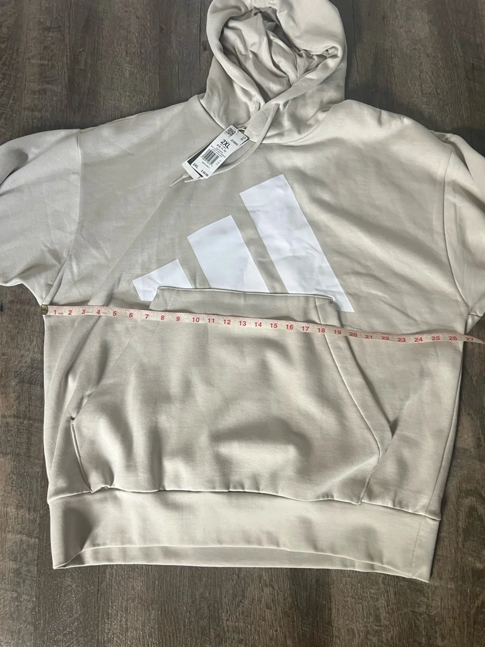 Adidas Big Logo Fleece Hoodie-Size 2XL